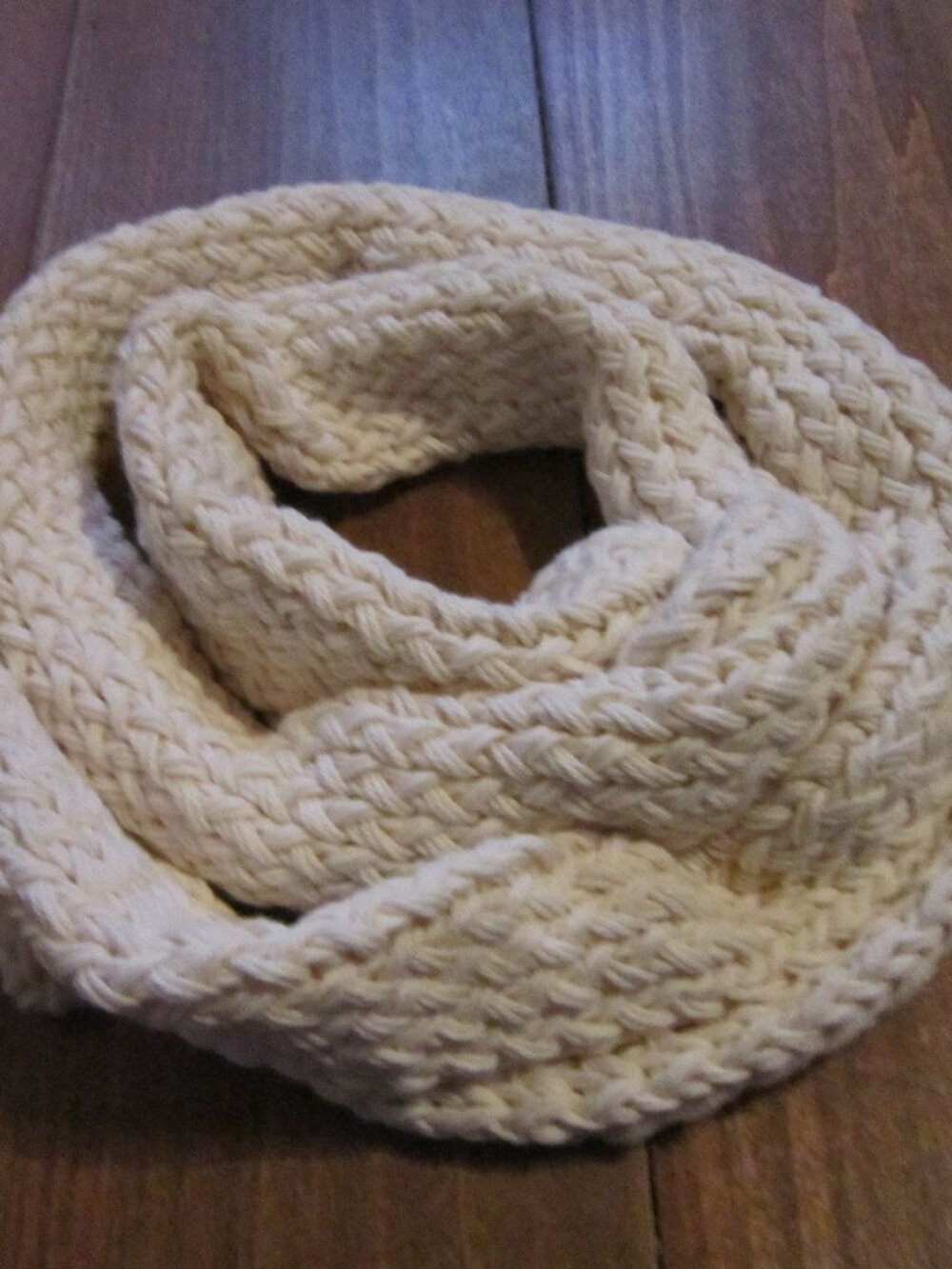 Undyed Organic Cotton Scarf, Loom Knit, Approx. 66" Long, 5.5" Wide